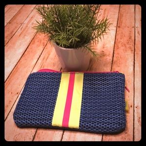 Blue nylon coin/clutch purse